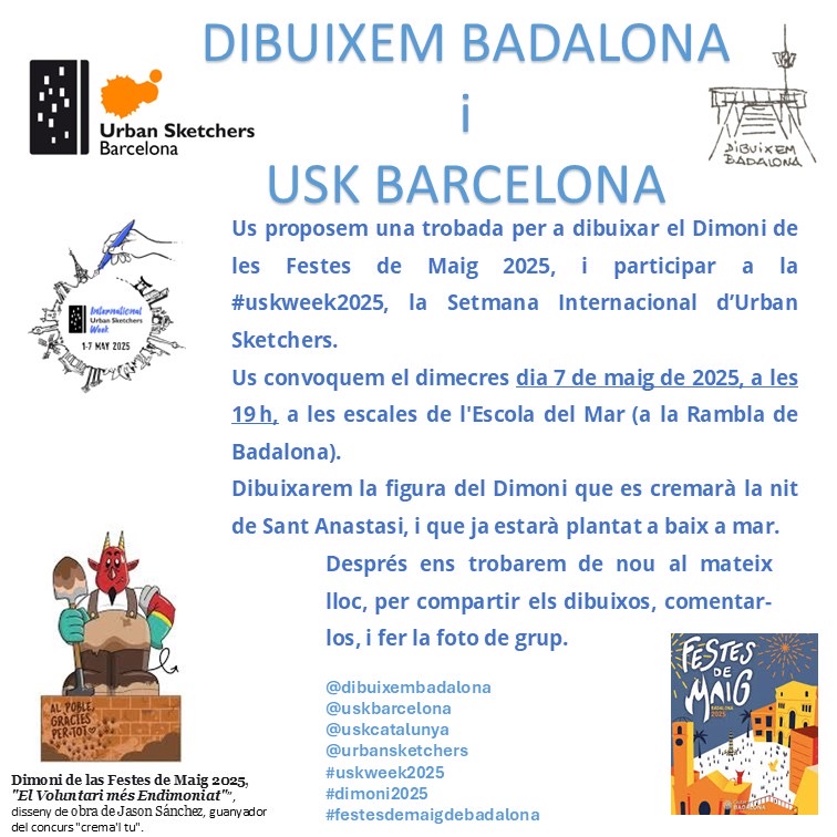 Dibuixem la figura del Dimoni de les Festes de Maig amb Dibuixem Badalona