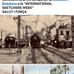 Dibuixem l'Estació de tren de Badalona amb @colladimecres i @dibuixembadalona